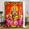 Hindu Goddess on Lotus with ElephantsFlannel blanket for bedroom, living room, sofa, and nap
