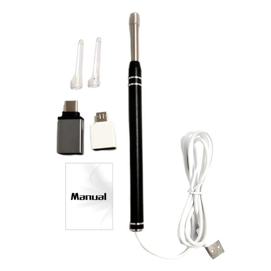 Визуальный ушной инструмент Высокоточная камера 6 светодиодных ламп с бусинами Эндоскопический инструмент для ушных ушей Зарядка через USB Умный визуальный очиститель ушей Инструмент для удаления воска Инструмент для ухода за ушами