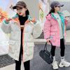 Зимний комбинезон для детей, длинный пуховик с капюшоном для девочек, утолщенное теплое и водонепроницаемое пальто