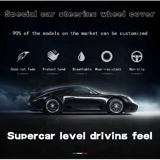 DIY Black Wearable Faux Leather Car Accessories Steering Wheel Cover For Kia Carens 2013 2014 2015 2016 2017 2018 2019
