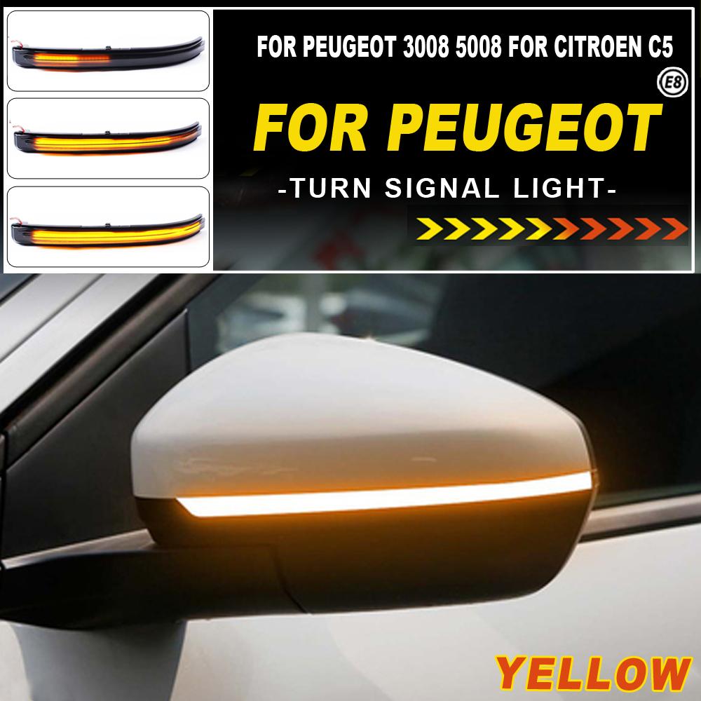 2pcs For Peugeot 3008 5008 Dynamic Turn Signal 2017- 2022 For Citroen C5 Aircross LED Side Mirror Indicator Blinker Light arrow