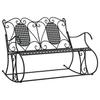 Swing Bench 2 Seater 113 cm Black Steel