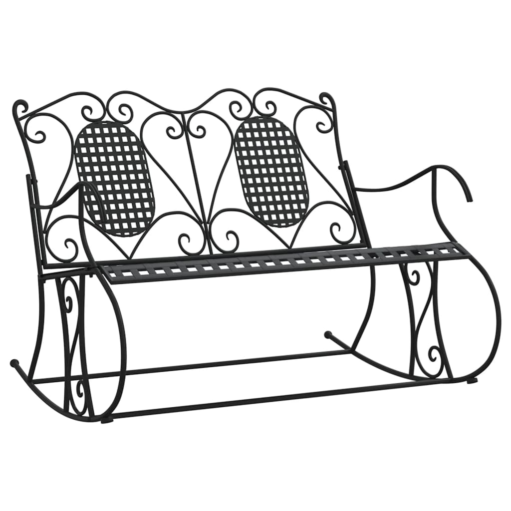 Swing Bench 2 Seater 113 cm Black Steel
