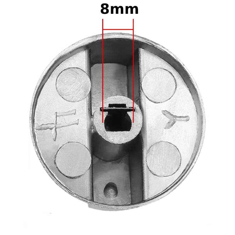 2Pcs Stove Control Knobs 6/8mm Gas Hob Knob Metal Range Burner Switch Button Zinc Alloy Knobs Replacement for Cooktop Stove Oven