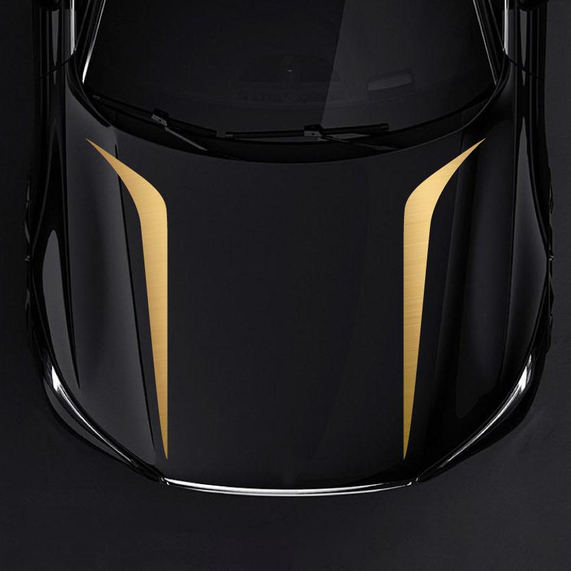 2Pcs Car Decals Striped Engine Hood Body Vinyl Decals Hood Cover Decals New Professional Multi-Fit Styling Auto Decoration