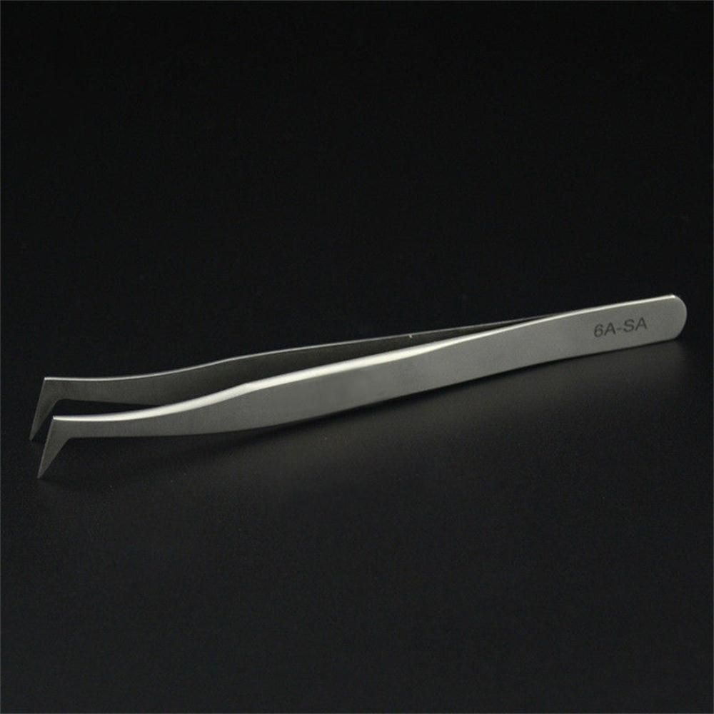 New Professional Beauty Makeup Tool False Eyelash Tweezer Curved Stainless Steel 3D 6D Volume