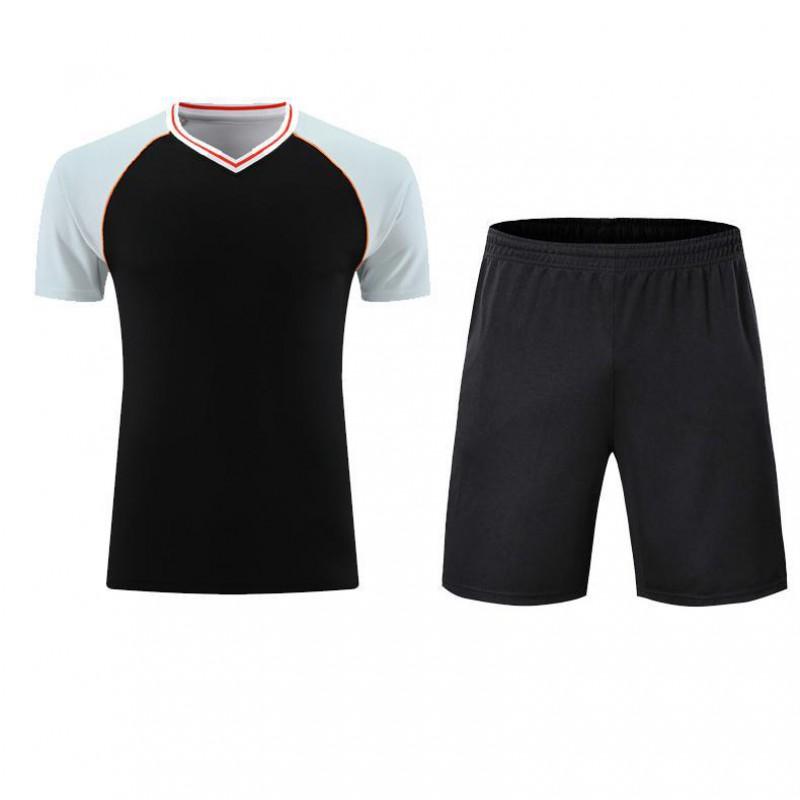 Mens Basketball Referee Uniform Short Sleeve V-Neck Top Shorts Pants Breathable Sweat-Absorbent Suit