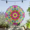Подвеска-колокольчик с крючком 360 градусов 25,4 см Яркий дизайн мандалы Красочный металлический декор для сада, патио, балкона Все сезоны Прочный уличный декор