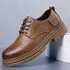 2025 осень и зима новые мужские ретро-обувь с большим носком из кожи мужская молодежная универсальная модная обувь повседневная кожаная обувь мужская 8801