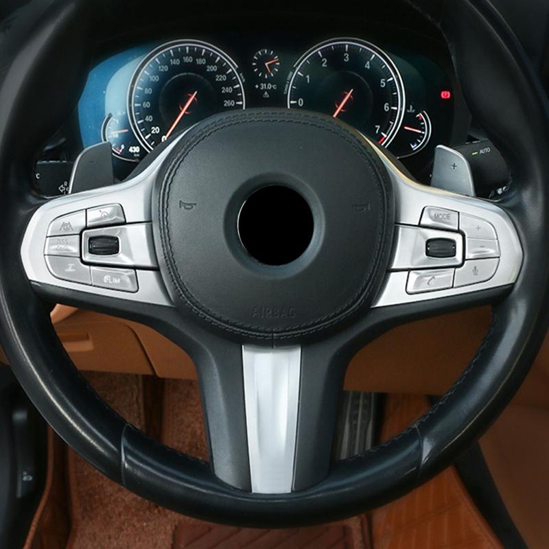 Для BMW 5 серии 6GT G32 G30 2017-хромированные кнопки на рулевом колесе автомобиля, переключатель, декоративная крышка, отделка салона автомобиля