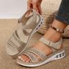Female Open Toe Women's Sandals Outdoor Casual Sandals Women Crystal Round Toe Wedges Plus Size Shoes Women