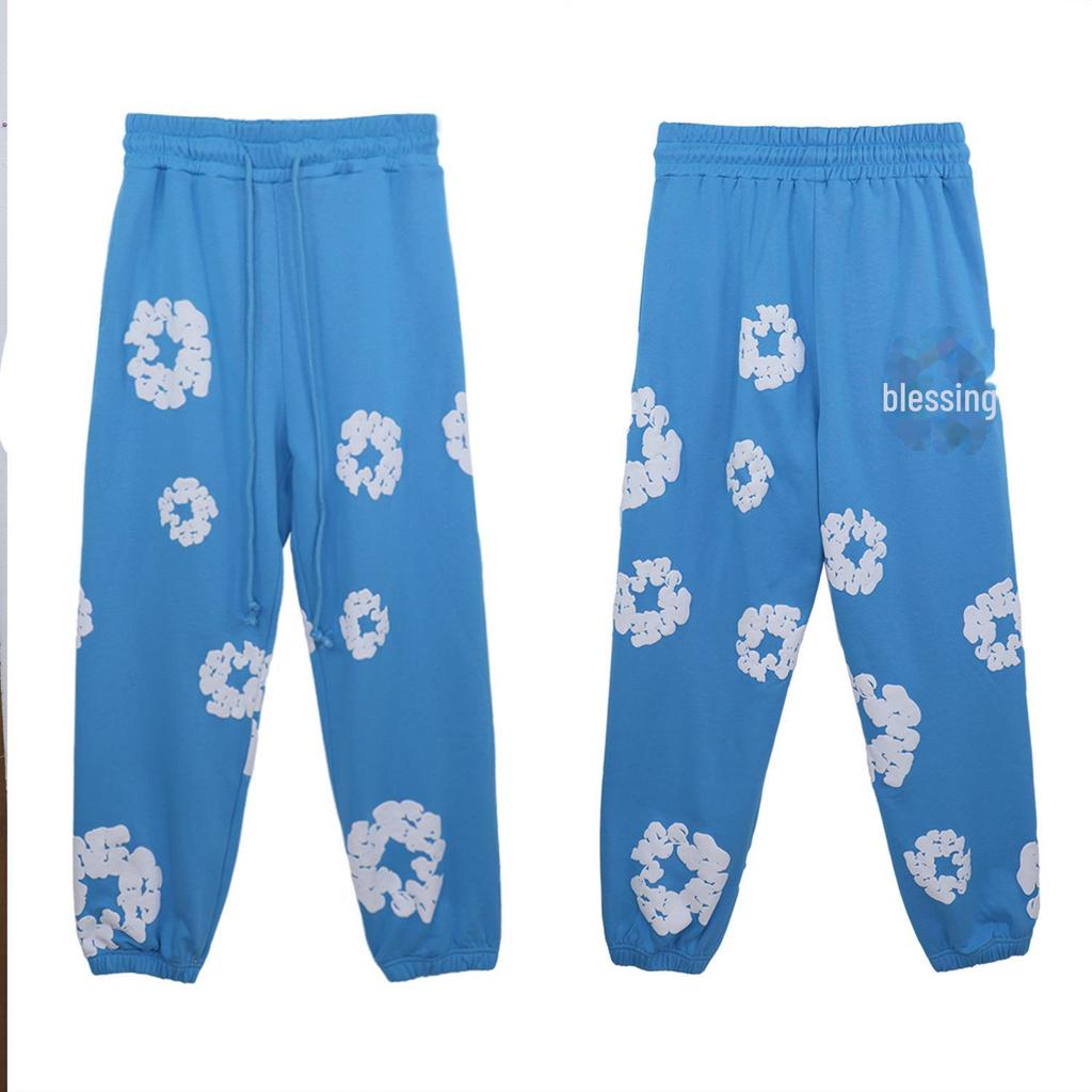 Autumn/Winter Fleece-Lined Sweatshirt and Trousers Set - Kapok Denim American Hoodie