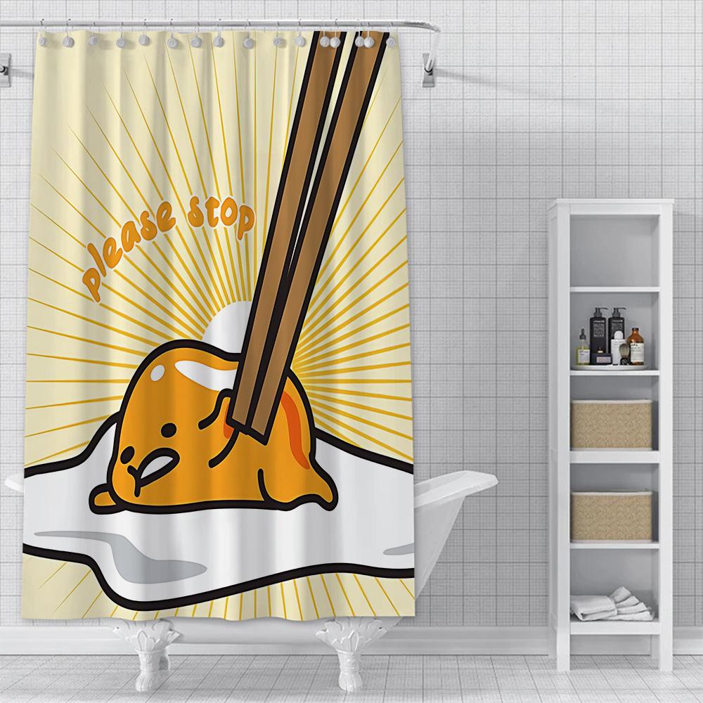 Cartoon G-Gudetama Shower Curtain Waterproof Polyester Fabric Paint Colorful Bath Curtains Home Bathroom Decor Curtain With Hook