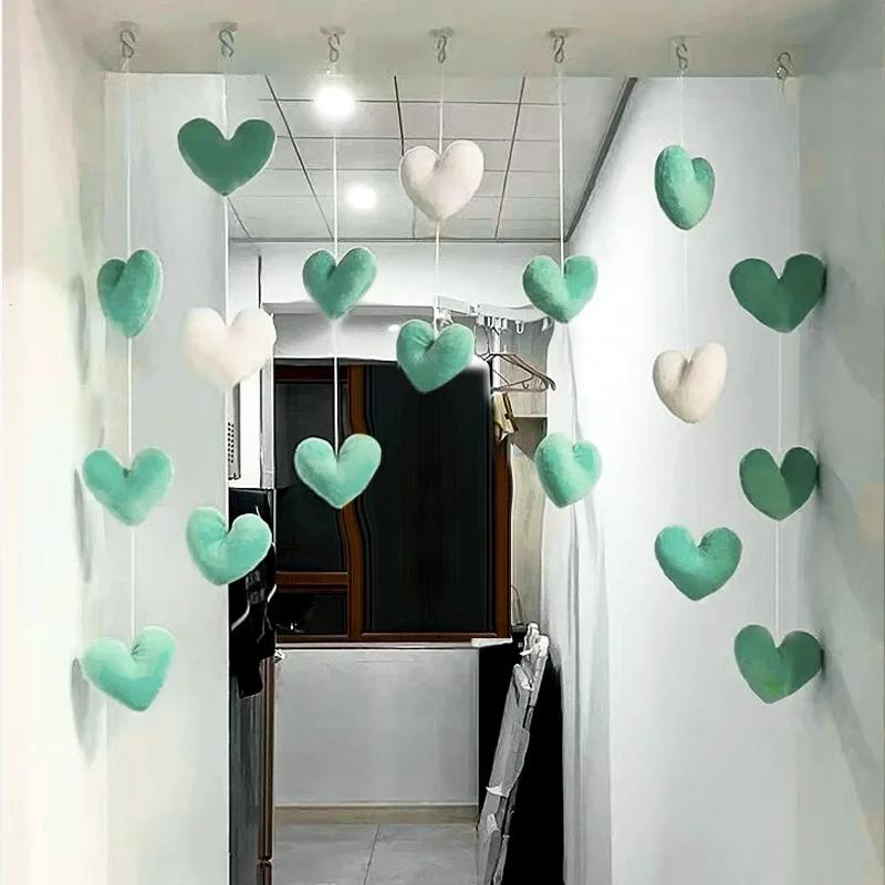 Занавеска в форме сердца Элегантный корейский стиль Нитяной кулон для комнаты девочки Дверная перегородка Подвесное украшение