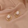 Серьги с имитацией жемчуга для женщин, круглые серьги-гвоздики золотого цвета, рождественский подарок, необычный дизайн, серьги Bijoux Femme