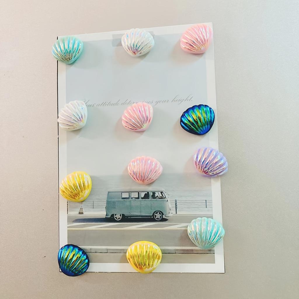 6 шт. симпатичных магнитов на холодильник в форме ракушек - декоративные и забавные для кухни, офиса, досок и шкафчиков