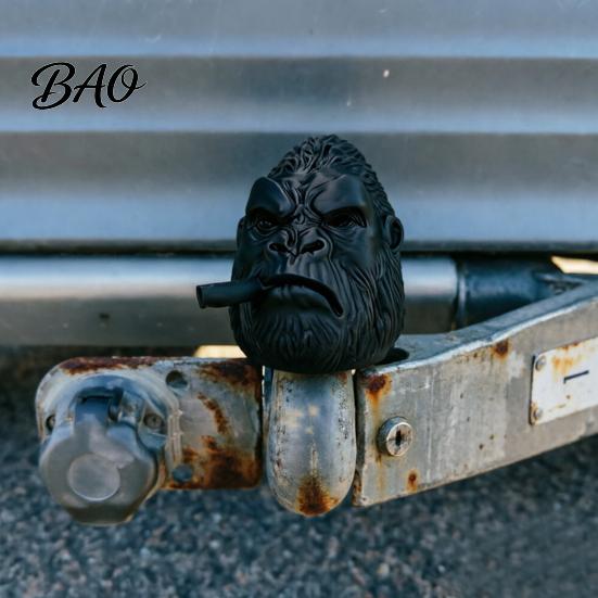 Tough Guy Style Trailer Accessory Hitch Cover, Gorilla Shape Coupling Cover Cap, Towing Unique Design Tow Hook Dustproof Protector for Truck