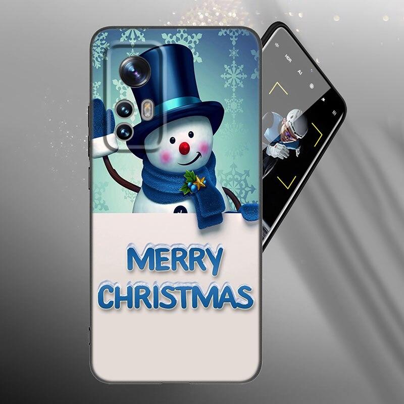 Снежный С Рождеством Чехол для телефона для Xiaomi Mi 10T 11i 11T Note 10 11 Lite NE F1 POCO F3 M3 X3 GT NFC M4 X4 Pro 5G Черная крышка