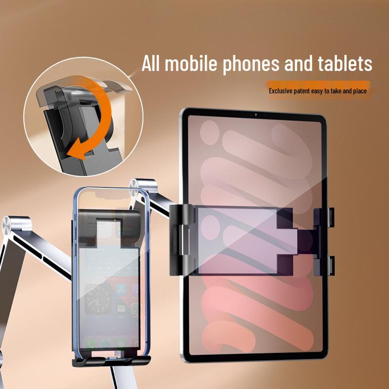 Aluminum Rotating Tablet & Phone Stand for Bed, Desk, or Car