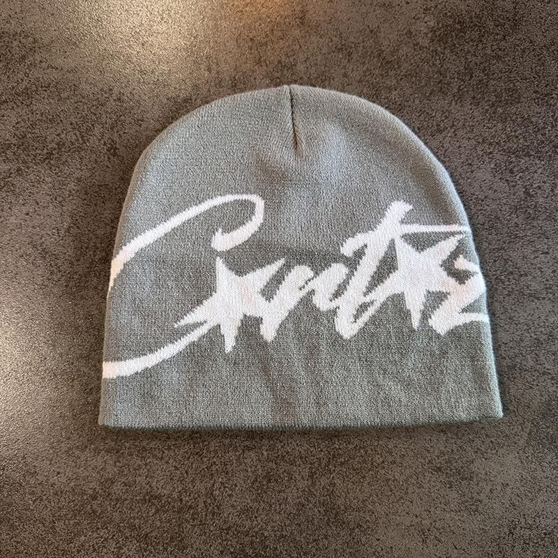 Уличная надпись Контрастный цвет Шерстяные вязаные шапки Осень Зима Теплая Y2K Хип-хоп Кепка Аксессуар