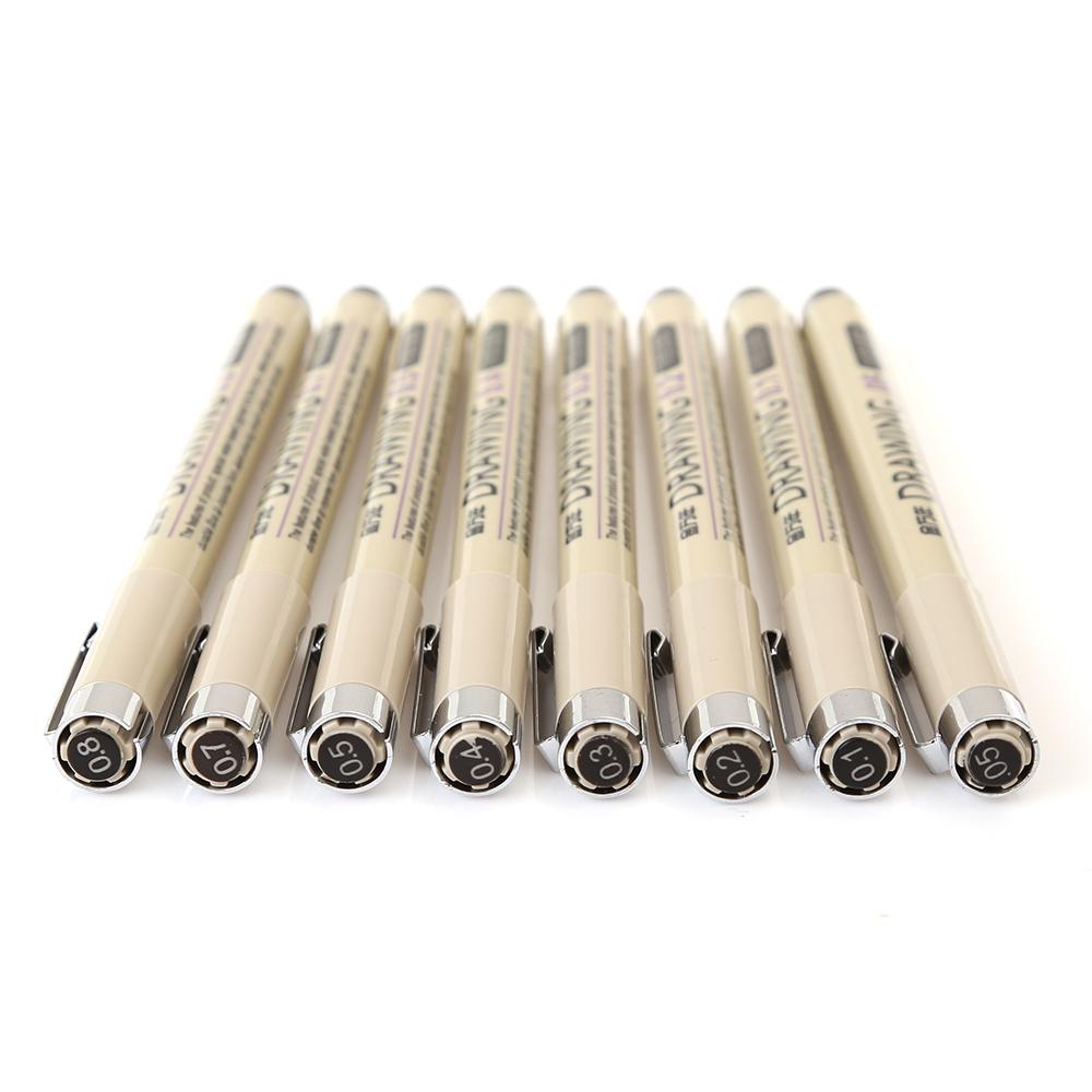 Набор подарочных тонких чёрных маркеров для рисования