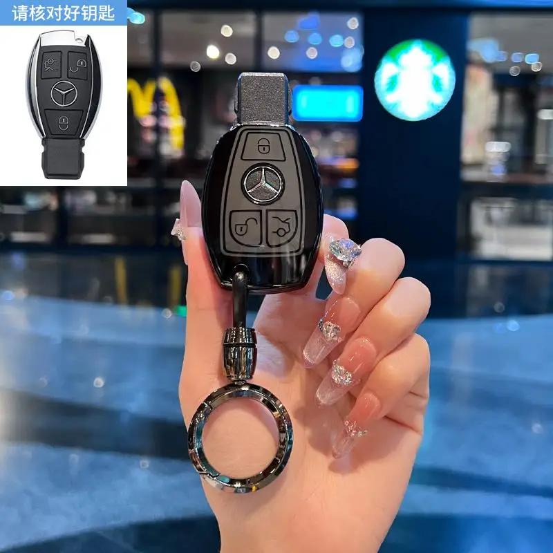 TGM3 Female Key Case for Mercedes Benz CLS CLA GL R SLK AMG A B C S Class 3 Button Remote Car Key Cover Holder Keychain Accessories