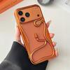 Оранжевый 3D Чехол-Змея с Полостями для Охлаждения Телефона Для iPhone 17 Air 16 15 14 13 12 11 Pro Max Гальванизированный Ударопрочный Мягкий Чехол