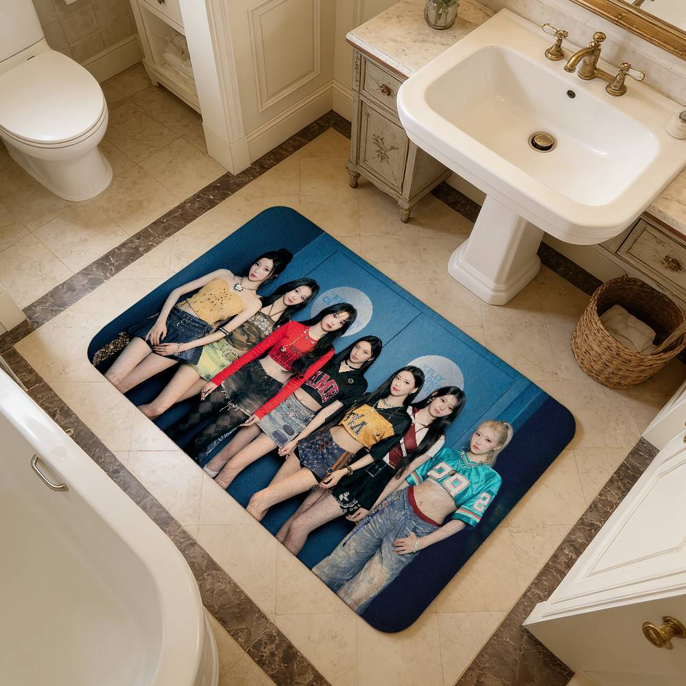 girl Kpop B-Babymonster singer Floor Mat INS Style Soft Bedroom Floor House Laundry Room Mat Anti-skid Household Carpets