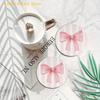 NonSlip Car Cup Mat Pink Bow Print Universal Coasters Set for Cute Vehicle Interior Styling