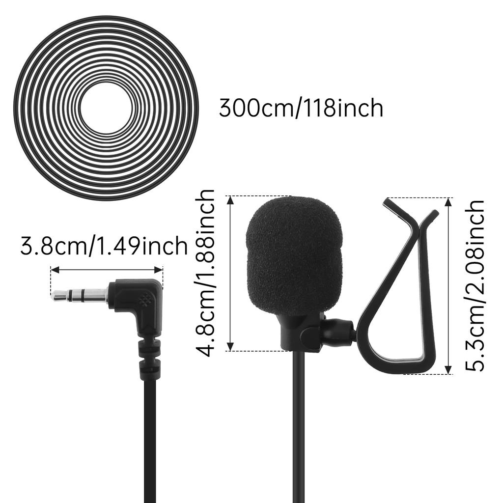 Проводной ПВХ 3,5 мм стерео разъем мини автомобильный микрофон внешний микрофон для ПК автомобильный DVD плеер радио аудио микрофон 3-полюсный адаптер 3 м длиной