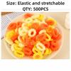 500pcs High Stretch Elastic Hair Ties Soft Hair Scrunchies Cute Ponytail Holders  For Girls Kids