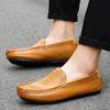 Fashion Round Toe Slip-on Low-Top Men's Leather Shoes Pu Size 47 Price Fashion 2025 Adults Trend Legitimate Social Sale Male Casual Shoe