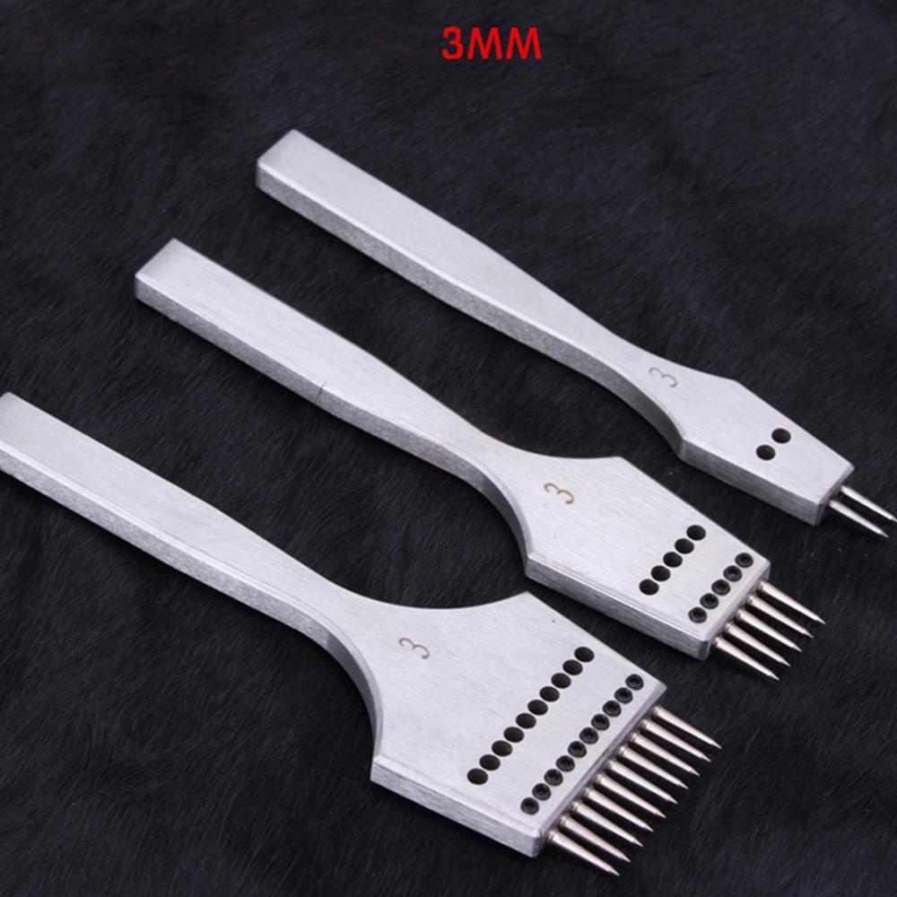 3 шт./компл. 3/3,38/3,85/4 мм кожаное ремесло с круглым отверстием, колющее железное долото, съемная головка для вышивания кожи, инструменты для перфорирования 2/4/6 зубов