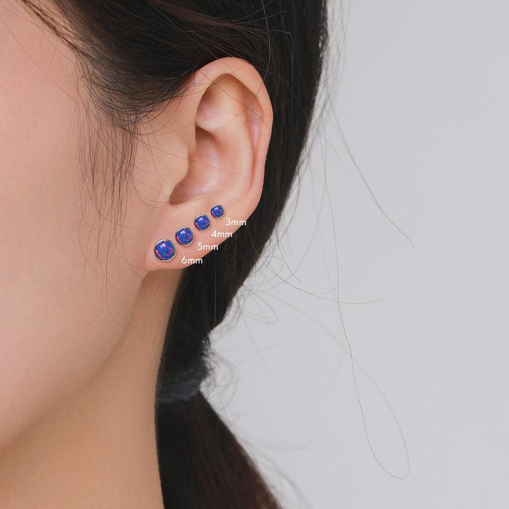 MODIAN Изысканные серьги-гвоздики из стерлингового серебра 925 пробы с круглым опалом, модные бусины, винтовые серьги-гвоздики для женщин, юбилейные ювелирные украшения