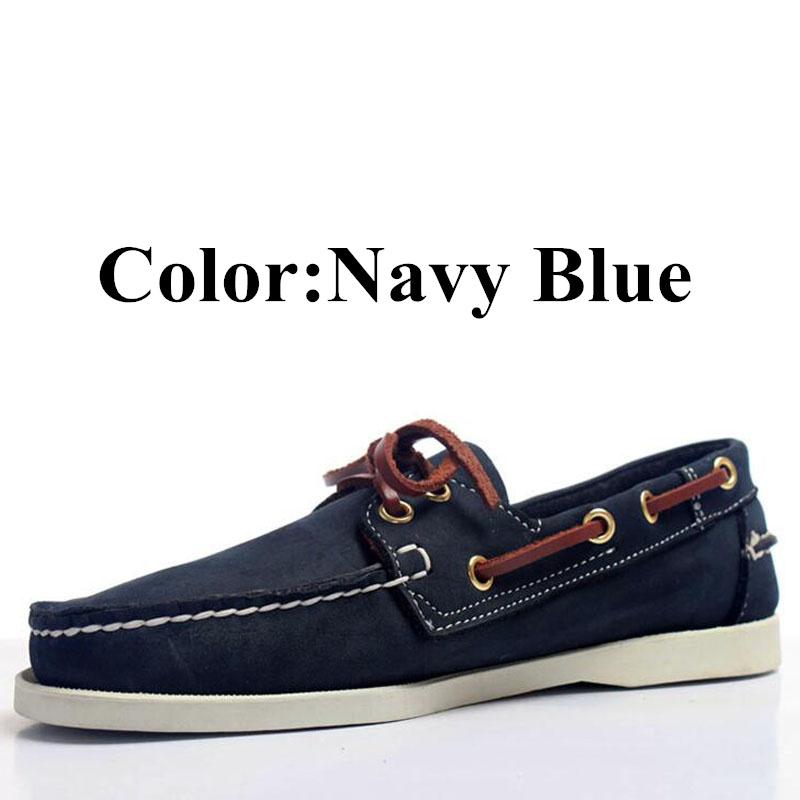 Мужские и женские туфли-лодочки из натуральной кожи, классические туфли Homme Femme Boat, большие размеры, темно-синие, черные, коричневые, фирменные туфли-лоферы A047