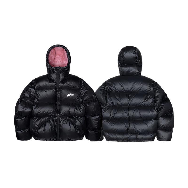 Унисекс объемная однотонная пуховая куртка - Американский уличный стиль, теплая для осени и зимы