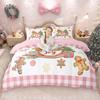 Homewish Kids Merry Christmas Duvet Cover Set 2pcs/3pcs, Xmas Tree Santa Claus Bedding Set, Kawaii Snowman Quilt Cover Set
