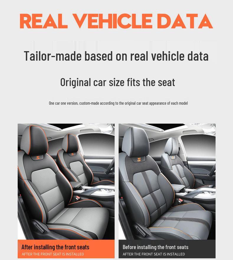 Bin Yue All-Season Leather Car Seat Cover, Full Surround, Universal Fit for Five Seats