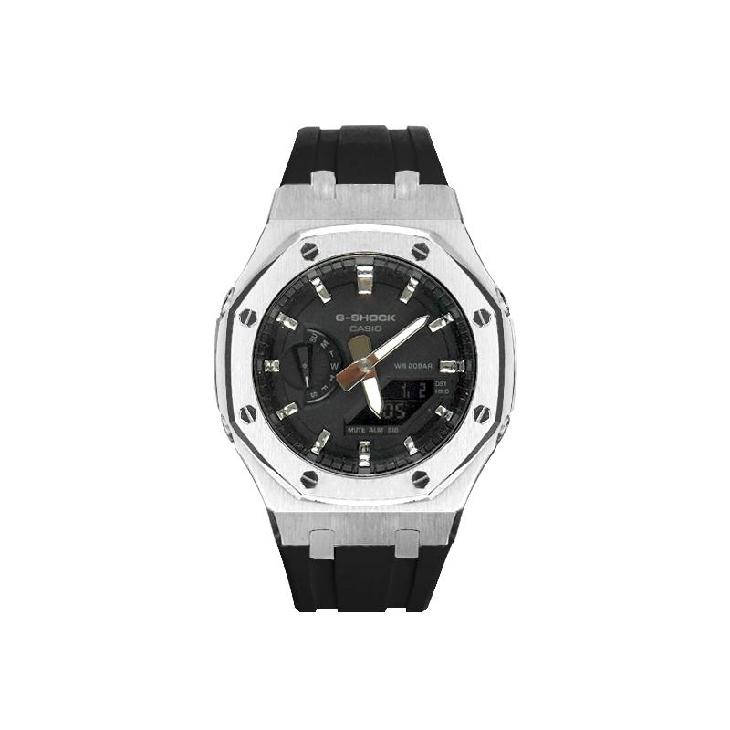 Casio Кастомизированные часы, модифицированная серия Xingyu Black Meteor, водонепроницаемые, люминесцентные, кварцевые, резиновый ремешок, тот же стиль для мужчин и GA-2100-1A1