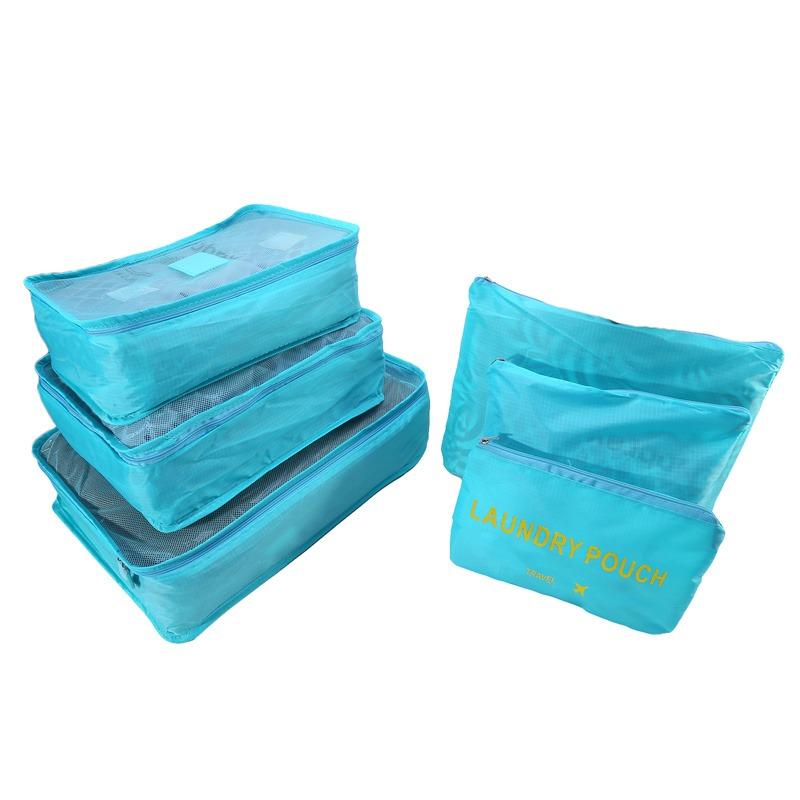 1/6pcsTravel Storage Bag Set for Clothes Tidy Organizer Wardrobe Suitcase Pouch Travel Organizer Bag Case Shoes Packing Cube Bag