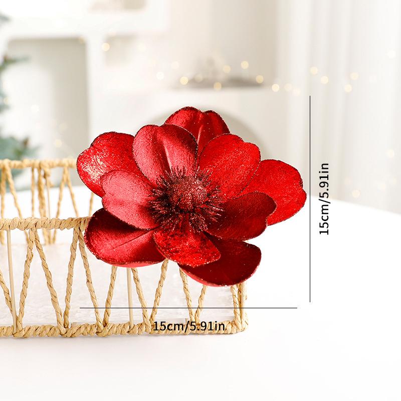 1 шт. тканевый цветок сверкающее украшение для елки рождественские цветы праздничные сверкающие матовые 22/15 см