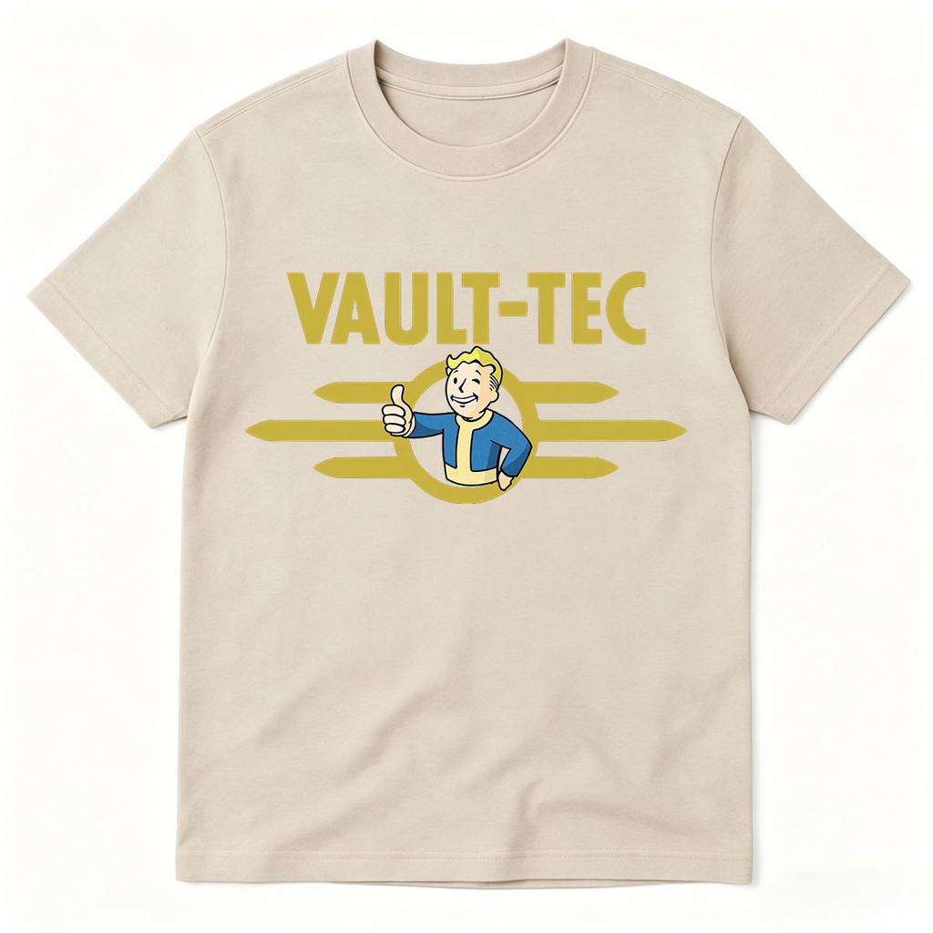 Графическая футболка Vault Tec Унисекс Женская одежда Мода Винтажные футболки Хлопок Повседневные Оверсайз Футболки с коротким рукавом Уличная одежда