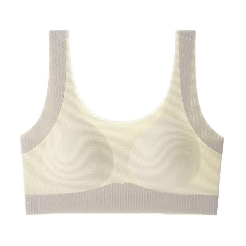 Adolescent girl fixed cup underwear seamless comfortable breathable junior high school students high school students anti-light sports small vest