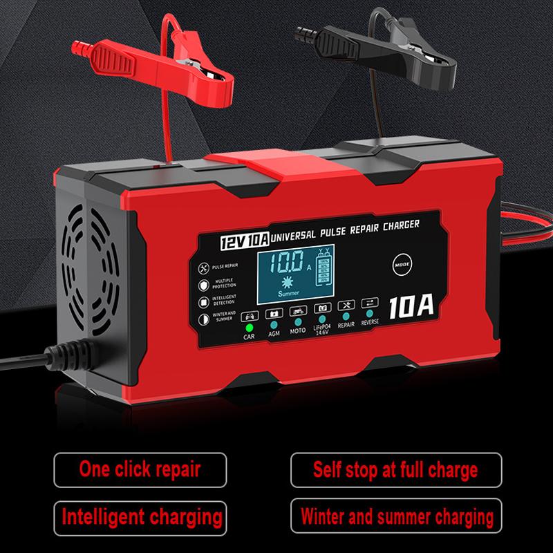 12 В 10 А автомобильное зарядное устройство для аккумуляторов Smart Electric Motorcycles зарядное устройство для Lifepo4 свинцово-кислотных AGM GEL PB 14,6 В 10 А литиевых аккумуляторов Ремонт