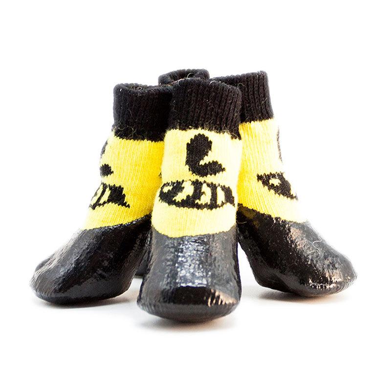 Обувь для маленьких собак, носки, однотонный дизайн, 4 шт./компл., непромокаемая обувь для собак, повседневная осенне-зимняя сетчатая обувь для собак маленьких и средних размеров