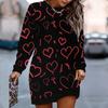 Женское элегантное, модное, трендовое и повседневное худи, 3D-принт символа сердца, трехмерный крой, женское длинное худи, подарок на День святого Валентина
