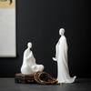 Белые фарфоровые маленькие украшения, керамические украшения Дзен-Будды, фигурка монаха, декор в виде чайного питомца Будды