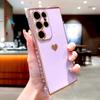 Роскошный мягкий силиконовый чехол с покрытием для Samsung Galaxy S25 S24 S23 S22 S21 Ultra Plus FE A52 A53 A54 A55 S 25 24 Love Heart Cover