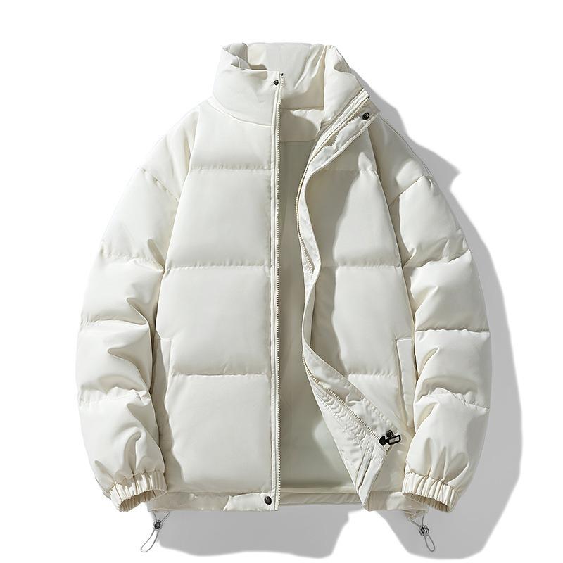 Однотонная одежда из хлопка с пухом, со стойкой, мужская и женская, новая зимняя, утолщенная, теплая, трендовая, повседневная, парная, одежда-пуховик