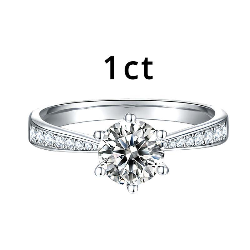 Настоящее 3-каратное обручальное кольцо с муассанитом для женщин, стерлинговое серебро 925 пробы, круглые блестящие лабораторные бриллиантовые обручальные кольца, подарок